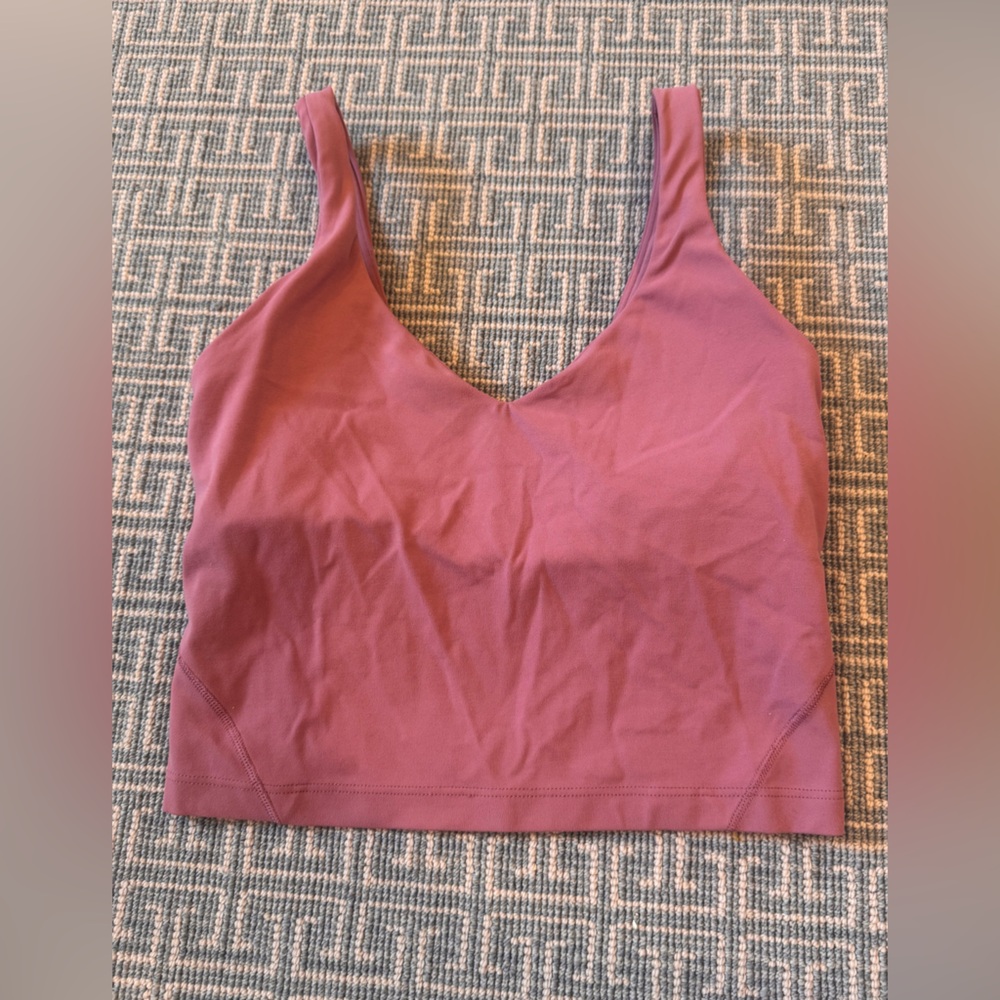 Lululemon Athletica Womens Rose Pink Align Tank Top Built In Bra No Cups Size 4
